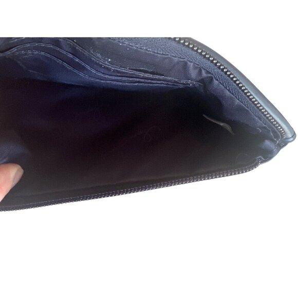 Vera Bradley Red & Navy Blue Plaid Leather Wristlet With Tassels & Zip Pocket - Picture 4 of 5